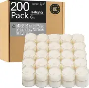 Homelights Tea Lights Candles, Giant 100,200,300 Bulk Packs, 4-4.5 Hrs White Uns