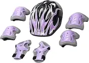 Toddler Helmets and Knee Pad Sets,Shockproof Toddler Bikes Helmets Kids Knee Pads and Elbow Pads Set - Practical Skateboard Knee Pads Kids Skateboard Helmets for Cycling Scootering