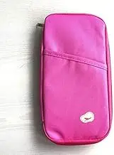 Closet Organizer 6 Colors Multifunctional Travels Card Holder Portable Wallet Purse Storage Bag Storage Organiser (Color : Rose)