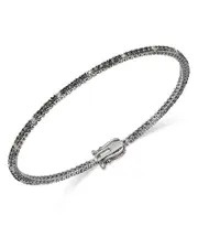 Bloomingdale's Fine Collection Black & White Diamond Tennis Bracelet in 14K White Gold, 1.50 ct. t. w.