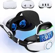 NinjajoyOX 15000mAh Battery Head Strap for Meta Quest 3S/Quest 3/Quest 2, Adjustable Elite Strap Replacement for Enhanced Comfort Support for VR Headsets with Head Soft Cushions