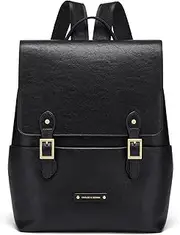 [Cnoles] Women Leather Backpack Purse Fashion Ladies Vintage Casual Convertible Backpack Bag Travel Daypacks Bags, Black, Fashion
