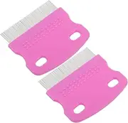 ASAKKURA 2pcs Comb Hair Comb Portable Tooth Comb Multipurpose Tooth Comb Combs for Women Hairdressing Tool Nit Comb Dense Tooth Comb Combs for Scalp Comb Stainless Steel Violet