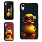 Dustproof Case For iPhone XS 11 12 13 14 15 16 Pro Max yellow cute cartoony duck