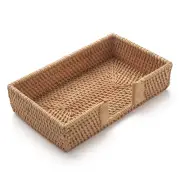 Rattan Napkin Holder Rectangle, 9.5" x 5.5" x 2", Wicker Napkin Tray, Woven G...