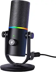 Musclez Desktop Dynamic Microphone, Cardioid USB, RGB Light, Headphone Jack, Suitable for Live Broadcast, Recording, Singing, E-Sports, Video Conferencing