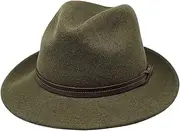 [Borges & Scott] The Stoker - Lightweight Wide Brim - Water Resistant - Fedora Trilby Style Felt Hat