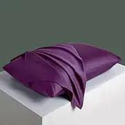 2000TC Envelope Silky Satin Pillow Cases, AU Size Anti-Allergy Pillow Cases - Standard 48 x 74 cm Bedding Pillow Cover(2 Pieces,Purple.)