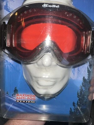Bolle Snow Ski Snowboard Goggles Red Lens With Adjustable Strap Black