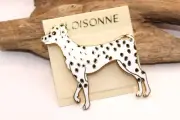 Vintage New NOS Cloisonne Enamel Dog Dalmation Puppy PIN Brooch-Estate