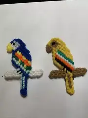 Adorable 2 Handmade Peacock Refrigerator Magnets Plastic Canvas