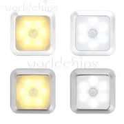 6 LED Motion Sensor Lights PIR Wireless Night Light Battery Cabinet Stair Lamp