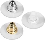 [FineGood] 150 Pairs Bullet Clutch Earring Backs Clear and Rubber Earring Safety Pads - Silver, Gold, Clear