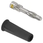 Banana PLUG, 4MM, 36A, SCREW, BLACK, Banana Test Connectors, Qty.1 76-1644
