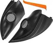 X AUTOHAUX Interior Front Car Door Speaker Window a Pillar Cover Trim Tweeter Speaker Panel Fit for Mitsubishi Mirage with Screwdriver ABS Black - Pack of 2