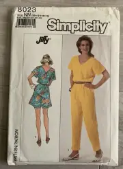 Vintage Simplicity Pattern 8023 Keyhole Back Jumpsuit Sizes 10 12 14 16 UNCUT