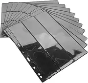 ULDIGI 10pcs Stamp Collecting Album Pages Double Sided Inserts with Black Background for Effortless Organization Compatible with Card Binders Pet Material for Stamp Enthusiasts