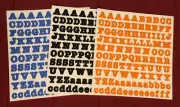 Creative Memories LARGE ABC/123 BOLD Stickers BLACK ORANGE PERIWINKLE MATTE GLOS