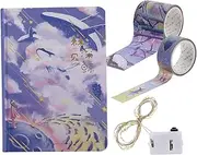 SEWACC Washi Tape Cute Set for Boys and Girls 1 Notepad Set 2 Box Tapes 3 Sticker Sheets 1 String Light 1 Display Box