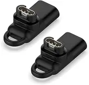 USB-C Female to Garmin Smartwatch Charging Connector Male Adapter Type C for Fenix, Instinct 2, Vivoactive 3, Forerunner 245 Series [2-Pack] (Black - USB Female)
