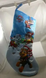 Paw patrol Christmas Stocking satin dogs Nickelodeon blue white red green