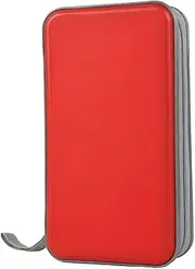 CD Holder CD Case Wallet DVD Binder DVD Organizer Storage Bag Hard Plastic 80 Capacity Portable Red, CD Holder