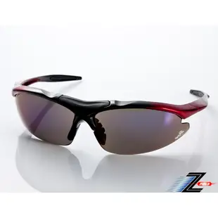 【Z-POLS】頂級TR90彈性輕量黑紅漸層 搭載PC防爆電鍍運動太陽眼鏡
