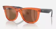 RAY-BAN WAYFARER REVERSE Lenny Kravitz Sunglasses Orange Frames/ Brown Size M