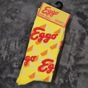 Eggo Waffles Men's Odd Sox 1 Pair Crew Socks Shoe Size 6-12 NEW