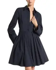 Michael Kors Collection Long Sleeve Poplin Shirt Dress 8