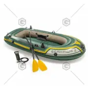 Intex 236cm Seahawk 2 Inflatable Floating Sports Boat Green With 2 Oars & Pump