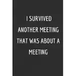 I SURVIVED ANOTHER MEETING THAT WAS ABOUT A MEETING: FUNNY OFFICE JOURNALS - FUNNY OFFICE NOTEBOOK - FUNNY OFFICE GIFTS - FUNNY OFFICE GAGS - FUNNY QU