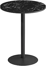 Round Side Table Modern Round Dining Table for 2-4 Person, Black Kitchen Breakfast Table Coffee Table for Home, Dining Room, Kitchen, Living Room, Apartment, Cafe’(Height 75cm/2.5ft)