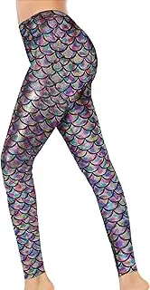 [Alaroo] Halloween Shiny Fish Scale Mermaid Leggings for Women Pants S-4XL