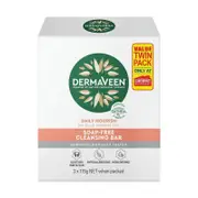 DermaVeen Soap-Free Cleansing Bar with Colloidal Oatmeal, 2 Pack 115g