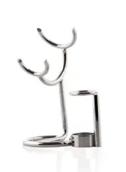 Mondial Razor & Brush Stand - Italian Metal Holder for Shaving Set