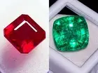 8 to 10 Ct Loose Gemstone Natural Emerald & Ruby Mixed Pair Certified RM215
