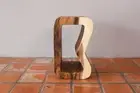 B Shape Raintree Wood Corner Side Table Indoor Plant Stand Live Edge stool Clear