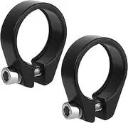 2 Pieces Bicycle Seat Post Clamp, Aluminium Alloy Seat Post Collar 27.2 mm Quick Release Seat Post Clamp Black Bicycle Seat Tube Clamp for MTB Road Bike Folded Bicycle