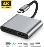 4 in1 Type C to Dual 4K HDMI TV Splitter Adapter Hub USB 3. For Macbook iPad Pro