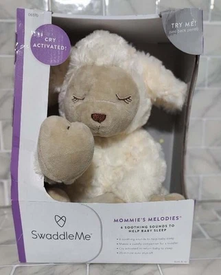 Mommy's Melodies Swaddle Me Plush Lamb 6 Soothing Sounds To Help Baby Sleep New