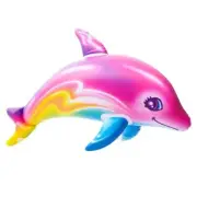 36" Beautiful Rainbow Dolphin Inflatable Pool Inflate Blow Toy Party Decoration