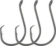 100 Pack Fishing Octopus Circle Hook Live Bait Hook Black Nickel Sharp Offset Wide Gap Surf Fishing Catfish Bass Carp Bluegill Tuna Freshwater Saltwater #8-10/0