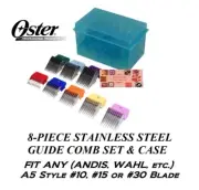 OSTER 8 STAINLESS STEEL GUIDE Blade COMB SET*Fit A5,A6,GOLDEN,TURBO,AGC Clippers