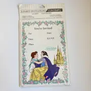Vintage Disney Snow White and Seven Dwarfs 8 Party Invitation Cards & Eveelopes