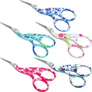 5 Pieces Stork Scissors Embroidery Scissors 3.7 Inch Stainless Steel Tip Classi
