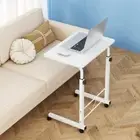 Laptop Desk Table Portable Mobile Computer Stand Adjustable Bedside Desk White