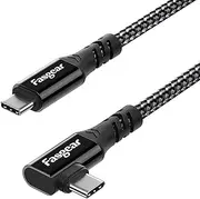 USB C to USB C 3.2 Gen 2x2 Cable 3m, [20Gbps,100W] 4K 60Hz Video Braided 90 Degree Type C Cord Compatible for MacBook Pro, iPad Pro/Tablets,HP Laptops,Monitors,Galaxy S22,USB-C Devices Black