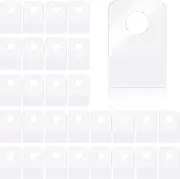 Yazikisa 200 Pcs Round Hole Hang Tabs Tags Self Adhesive Hanging Tab Clear Plastic Sticky Tag Hooks Folding for Retail Sale Items Store Display Business 2.5 x 4cm