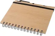 Beavorty Unique Bamboo Cover Notebook Pocket Size School Journal Sturdy Spiral Bound Office Memo Pad